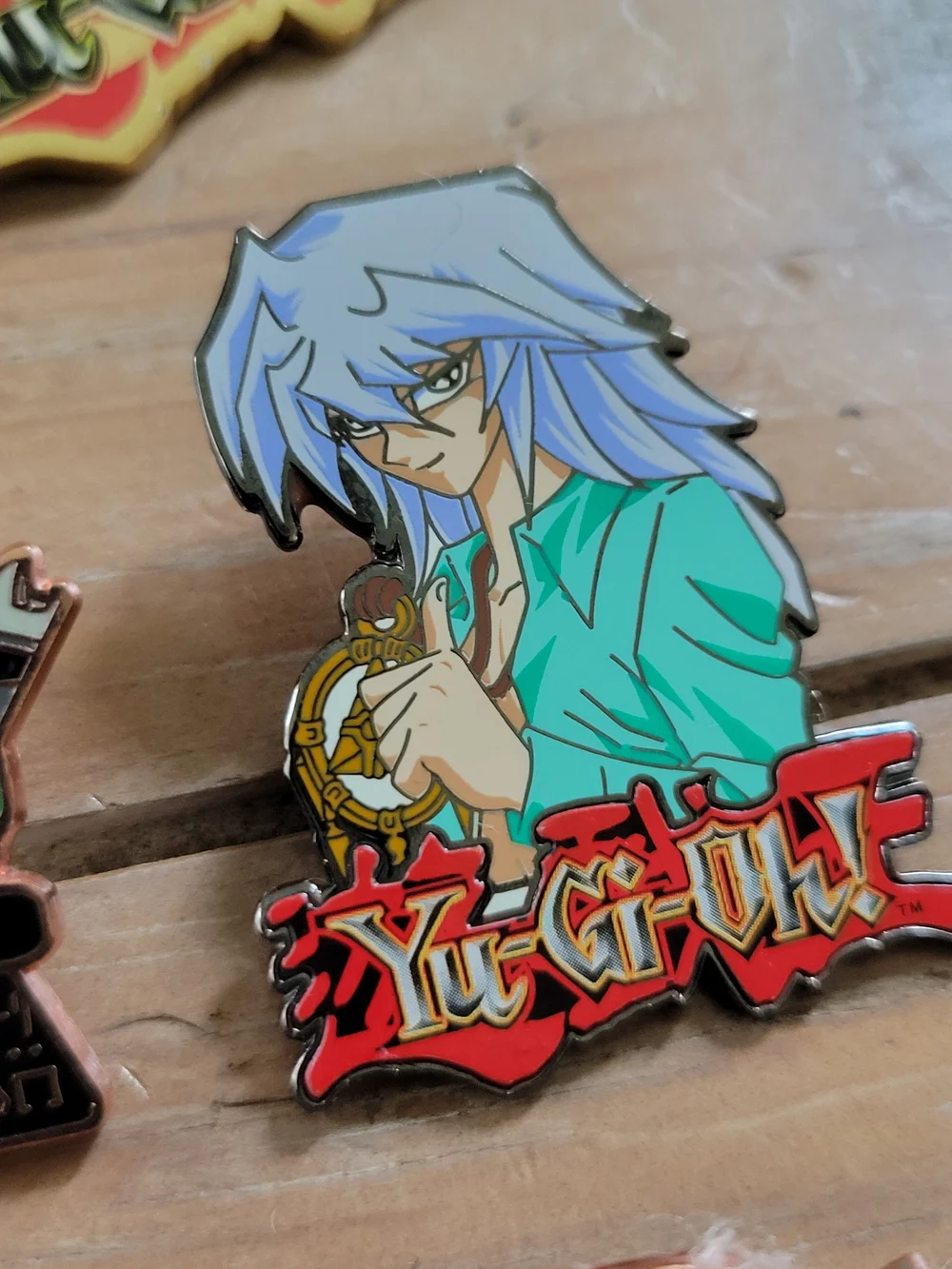 Set Of 8 2003 Yu-Gi-Oh! Lapel Pins + 2003 1st Ediion Keychain With Lanyard